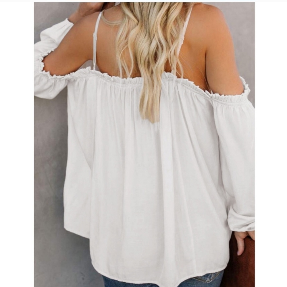 New Oversized Strappy Cold Shoulder Camisol Top - Picture 7 of 9